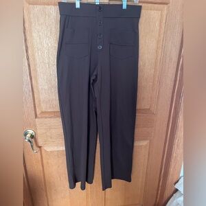 Desol Elegant Brown High-Waisted , wide leg Women's Pants